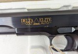 UNFIRED Colt Delta Elite 1st Edition 10MM Pistol in DELUXE CASING 1st Production 2 Digit
SN of 500 - 9 of 20