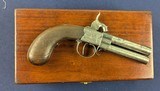 British 19th Century Engraved Center Hammer Percussion O/U Pistol - 3 of 12