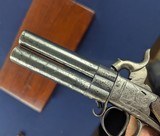 British 19th Century Engraved Center Hammer Percussion O/U Pistol - 10 of 12