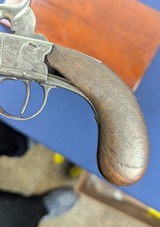British 19th Century Engraved Center Hammer Percussion O/U Pistol - 11 of 12