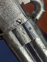 British 19th Century Engraved Center Hammer Percussion O/U Pistol - 5 of 12