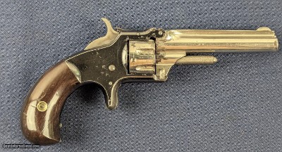 Smith & Wesson Model No. 1, 3rd Issue revolver, SCARCE 2-tone blue and nickel finish C. 1874-75