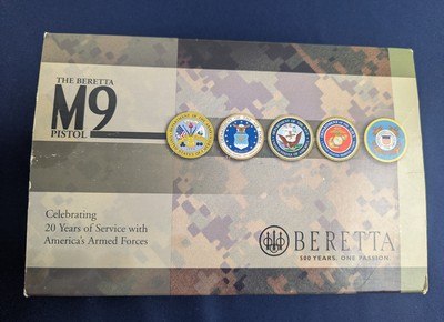 Unused Beretta M9 9MM Auto Pistol with 15 Round Magazines