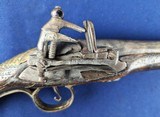 Classic Early 19th Century Antique Albanian “Rat Tail” Flintlock Pistol - 2 of 14