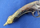 Classic Early 19th Century Antique Albanian “Rat Tail” Flintlock Pistol - 3 of 14