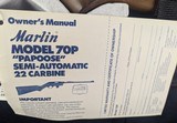 Last Minute Stocking Stuffer-Near Mint Marlin 70P “Papoose” Takedown .22LR SA Carbine W/Scope - 2 of 11