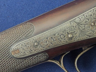 Fine 19th Century Phila Mkd Hollis & Hollis 12 GA Percussion Shotgun - Image 7 of 19