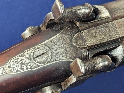 Fine 19th Century Phila Mkd Hollis & Hollis 12 GA Percussion Shotgun - Image 8 of 19