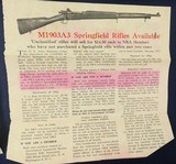 Documented Near Mint WWII 1943 Dated Remington 1903A3 .30-06 Rifle Early Govt. Pre-CMP Sold Specimen - Image 2 of 20
