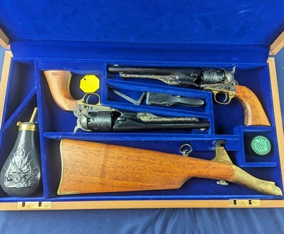 Scarce Ltd. Edit. Colt Black Powder 1860 Army U.S. Cavalry Commemorative Cased Pair w/Shoulder Stock