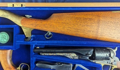 Scarce Ltd. Edit. Colt Black Powder 1860 Army U.S. Cavalry Commemorative Cased Pair w/Shoulder Stock - Image 4 of 16