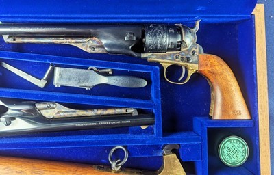 Scarce Ltd. Edit. Colt Black Powder 1860 Army U.S. Cavalry Commemorative Cased Pair w/Shoulder Stock - Image 6 of 16