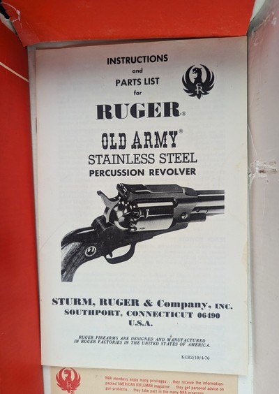Rare Ltd RCA Edition Ruger Old Army 1 of 200 .44 Percussion Revolver Circa 1976 - Image 8 of 20