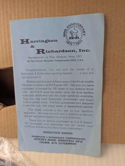 Exceptional H&R Commemorative Officer’s Model 1873 Trapdoor .45-70 Rifle from Industry President. - Image 8 of 20