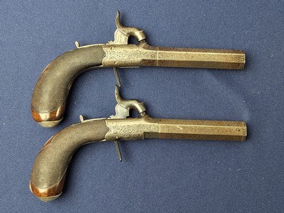 Fine Vintage Pair English Percussion Pocket Pistols C. 1835-1850 - Image 1 of 18