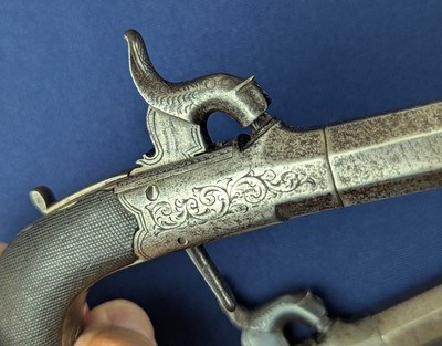 Fine Vintage Pair English Percussion Pocket Pistols C. 1835-1850 - Image 6 of 18