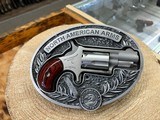 NAA Mini Revolver - 22 LR - 5 Round - NAA Belt Buckle - Silver/Wood