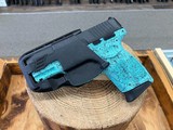 Taurus G3C Pistol - 9x19 - Cyan Splatter - w/Adj Safariland Belt Holster - Image 3 of 5