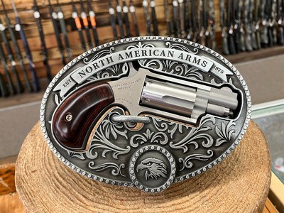 North American Arms Chuckwagon Mini Revolver with Belt Buckle - 22 Mag, 5rd Shot, 1.13