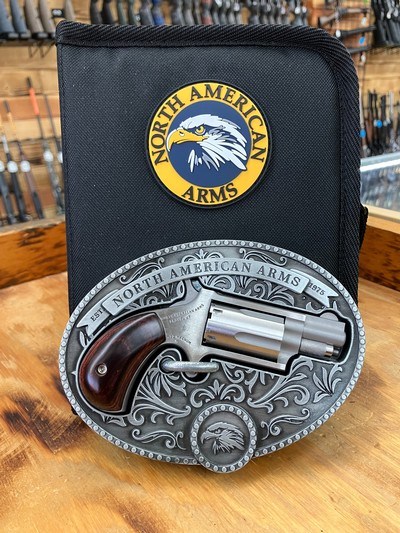 North American Arms Chuckwagon Mini Revolver with Belt Buckle - 22 Mag, 5rd Shot, 1.13