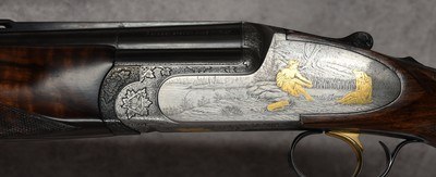 Perazzi MX8 SCO Gold Sideplate Pigeon Olympic Trap Campana Engraved 12GA 29 1/2