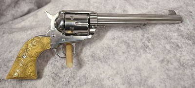 Ruger Vaquero Nickel Custom Grips .45LC 7.5