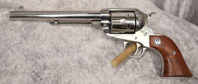Ruger Vaquero Nickel Rosewood Grips .45LC 7.5