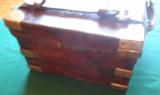 ANTIQUE COGSWELL & HARRISON CARTRIDGE MAGAZINE. OAK & LEATHER - 3 of 6