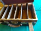 ANTIQUE COGSWELL & HARRISON CARTRIDGE MAGAZINE. OAK & LEATHER - 5 of 6