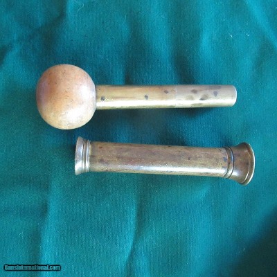 ANTIQUE 10 GA. BRASS LOADING TUBE. ENGLISH, BARCLAY'S PATENT