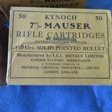 KYNOCH 7mm MAUSER 50 ROUND BOX. VINTAGE ORIGNAL - 2 of 4