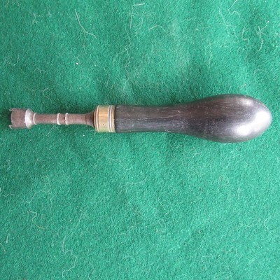 ANTIQUE ENGLISH NIPPLE WRENCH. @ 1850. EBONY HANDLE - Image 1 of 5