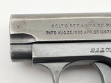 COLT M1908 MODEL 1908 VEST POCKET HAMMERLESS 1919 MFD BLUE FINISH ORIG GRIPS 1 MAG .25 ACP - 5 of 14