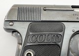 COLT M1908 MODEL 1908 VEST POCKET HAMMERLESS 1919 MFD BLUE FINISH ORIG GRIPS 1 MAG .25 ACP - 7 of 14