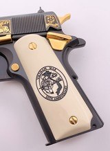 COLT 1911 AMERICA REMEMBERS VIETNAM WAR 50TH ANNIVERSARY 5" BBL GOLD/BLUE ENGRAVED 115/500 W/ PRES CASE & ORIG BOX .45 ACP 500 MADE - 6 of 15