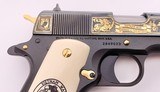 COLT 1911 AMERICA REMEMBERS VIETNAM WAR 50TH ANNIVERSARY 5" BBL GOLD/BLUE ENGRAVED 115/500 W/ PRES CASE & ORIG BOX .45 ACP 500 MADE - 10 of 15