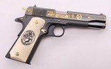 COLT 1911 AMERICA REMEMBERS VIETNAM WAR 50TH ANNIVERSARY 5" BBL GOLD/BLUE ENGRAVED 115/500 W/ PRES CASE & ORIG BOX .45 ACP 500 MADE - 5 of 15