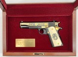 COLT 1911 AMERICA REMEMBERS VIETNAM WAR 50TH ANNIVERSARY 5" BBL GOLD/BLUE ENGRAVED 115/500 W/ PRES CASE & ORIG BOX .45 ACP 500 MADE - 3 of 15