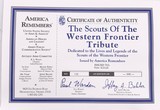 AMERICA REMEMBERS "THE SCOUTS OF THE WESTERN FRONTIER TRIBUTE" UBERTI 20/300 24K GOLD.44-40 W/ CASE AND PAPERS - 2 of 20