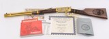 INVESTMENT ARMS WINCHESTER
94AE "A TRIBUTE TO OLD GLORY" 24K GOLD PLATED 1818-1960 MINNESOTA 1 OF 10 ENGRAVED WOOD W/ PRES CASE .45 COLT - 3 of 25