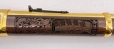 INVESTMENT ARMS WINCHESTER
94AE "A TRIBUTE TO OLD GLORY" 24K GOLD PLATED 1818-1960 MINNESOTA 1 OF 10 ENGRAVED WOOD W/ PRES CASE .45 COLT - 20 of 25