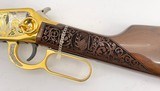INVESTMENT ARMS WINCHESTER
94AE "A TRIBUTE TO OLD GLORY" 24K GOLD PLATED 1818-1960 MINNESOTA 1 OF 10 ENGRAVED WOOD W/ PRES CASE .45 COLT - 9 of 25