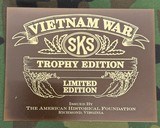 AMERICAN HISTORICAL FOUNDATION RUSSIAN SKS VIETNAM WAR TROPHY EDITION GOLD INLAY/ENGRAVED 1 OF 1500 W/ GLASS CAMO DISPLAY CASE & ORIGINAL SKS BOX - 3 of 24