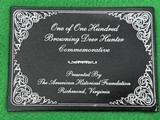 BROWNING AMERICAN HISTORICAL FOUNDATION 1885 DEER HUNTER COMMEMORATIVE 93/100 28" FULL OCT BBL SS/ENGRAVED/GOLD INLAY W/ GLASS PRES CASE & BOX .4 - 3 of 25