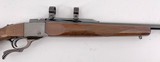 RUGER No.1 SINGLE SHOT RIFLE 26" BARREL BLUED WALNUT CHECKERED WOOD W/ RUGER RINGS TANG SAFETY RED PAD 6mm REM 1986 MFD - 7 of 18
