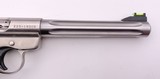 RUGER MARK III HUNTER STAINLESS SEMI AUTO 6 7/8" FLUTED BBL WOOD GRIPS W/ ORIG GREEN BOX, PAPERS, & 2 MAGS .22 LR 2005 - 10 of 17