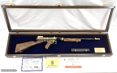 THOMPSON AUTO-ORDNANCE AMERICA REMEMBERS VIETNAM WAR POW/MIA 50TH ANNIV. ENGRAVED 159/500 ORIG DISPLAY CASE, BOX, & HARD CASE .45 ACP