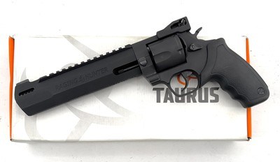 TAURUS RAGING HUNTER REVOLVER MATTE BLACK 8 3/8" PORTED BARREL ADJUSTABLE REAR SIGHT ORIG BOX & PAPERS .454 CASULL
