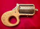 Engraved 1870’s James Reid “My Friend” Antique .22 Caliber Brass Knuckle Duster 7 Shot Revolver - 2 of 13