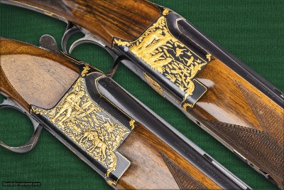 couple Browning FCS 25 shotguns with gold engraving, Fabrique Nationale Herstal S.A. Belgium, 1984 - Image 8 of 15
